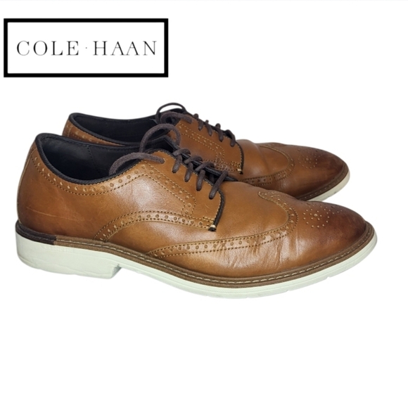 Cole Haan Wingtip Go To Oxford British Tan Brown Dress Casual Work Loafer Men 11 - Picture 9 of 9
